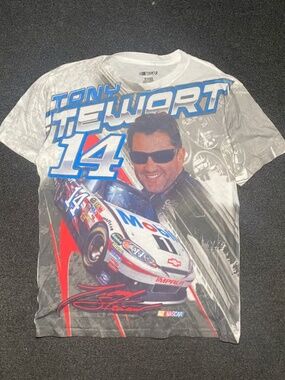 Nascar Tony Stewart #14 mobile one full graphic print shirt size large